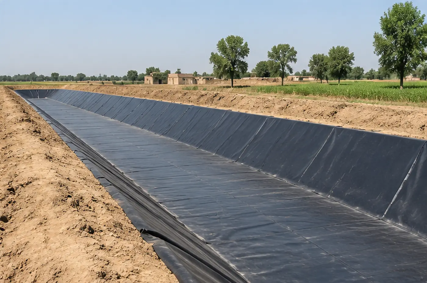 ExcellentWaterproofings HDPE geomembrane canal lining in Pakistan